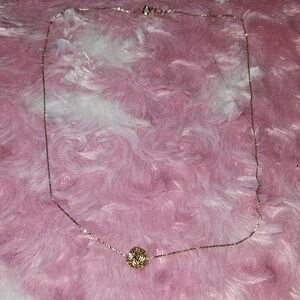 New 14k gold Textured love knot necklace